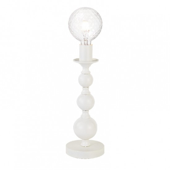 ΕΠΙΤΡΑΠΕΖΙΟ Φ/Σ 1ΧΕ27 ΜΕΤΑΛΛΙΚΟ ΛΕΥΚΟ Φ13ΧΗ35CM