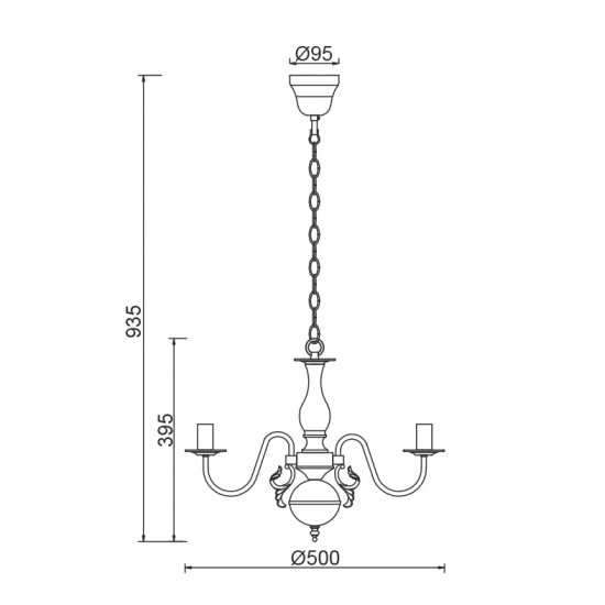 ΚΡΕΜΑΣΤΟ Φ/Σ 3ΧΕ14 ΜΕΤΑΛΛΙΚΟ ΠΑΤΙΝΑ ΧΡΥΣΟ Φ50ΧH93,5CM