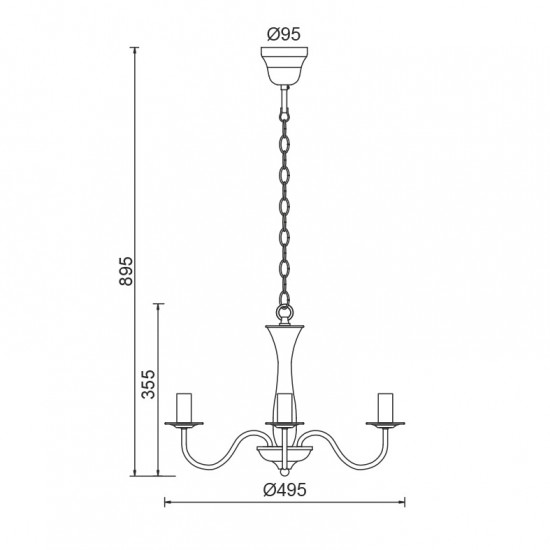 ΚΡΕΜΑΣΤΟ Φ/Σ 3ΧΕ14 ΜΕΤΑΛΛΙΚΟ ΛΕΥΚΟ Φ49,5ΧΗ89,5CM