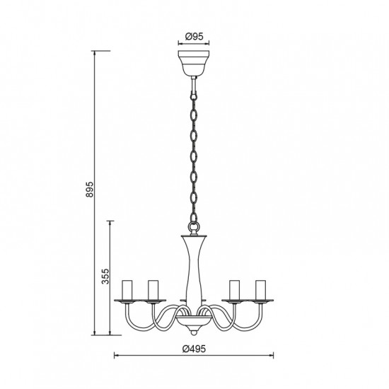ΚΡΕΜΑΣΤΟ Φ/Σ 5ΧΕ14 ΜΕΤΑΛΛΙΚΟ ΜΑΥΡΟ Φ49,5ΧΗ89,5CM