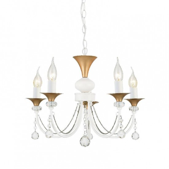 ΚΡΕΜΑΣΤΟ Φ/Σ 5ΧΕ14 ΜΕΤΑΛΛΟ ΠΑΤΙΝΑ ΧΡΥΣΟ+ΚΡΥΣΤΑΛΛΟ Φ51,5ΧΗ93CM