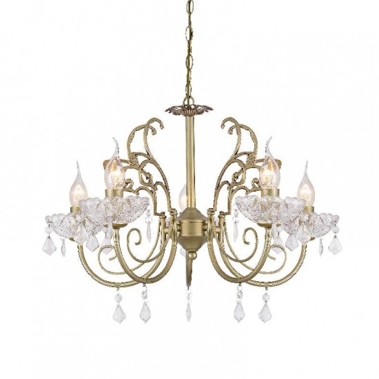 ΚΡΕΜΑΣΤΟ Φ/Σ 5ΧΕ14 ΜΕΤΑΛΛΟ ΧΡΥΣΟ ΜΠΡΟΝΖΕ+ΚΡΥΣΤΑΛΛΟ Φ56ΧΗ96CM