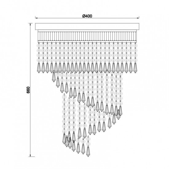 ΚΡΕΜΑΣΤΟ Φ/Σ 7ΧΕ14 ΚΡΥΣΤΑΛΛΟ+ΝΙΚΕΛ Φ40ΧΗ66CM