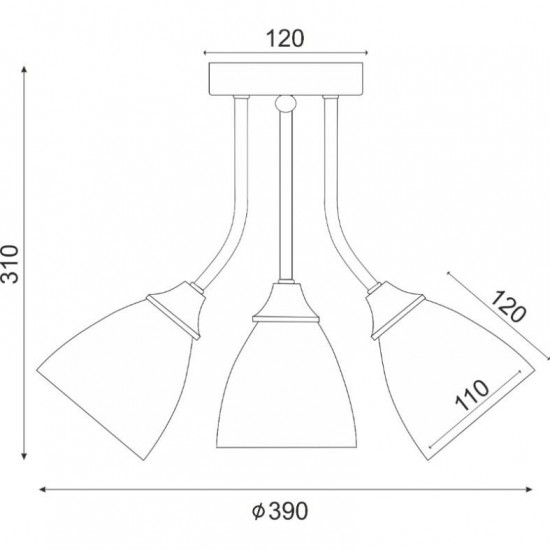 ΟΡΟΦΗΣ ΧΡΩΜΙΟ ΜΕ ΓΥΑΛΙ Φ38CM 3XE14