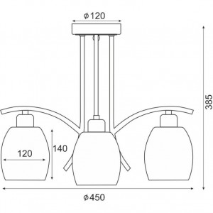 ΟΡΟΦΗΣ ΧΡΩΜΙΟ ΜΕ ΓΥΑΛΙ Φ44CM 3XE27