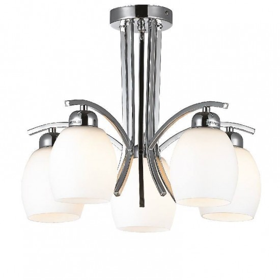 ΟΡΟΦΗΣ ΧΡΩΜΙΟ ΜΕ ΓΥΑΛΙ Φ52CM 5XE27