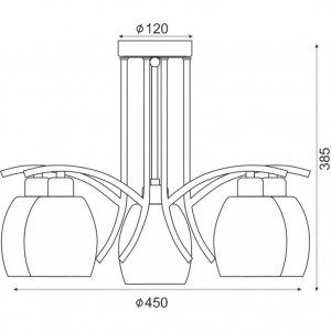 ΟΡΟΦΗΣ ΧΡΩΜΙΟ ΜΕ ΓΥΑΛΙ Φ52CM 5XE27