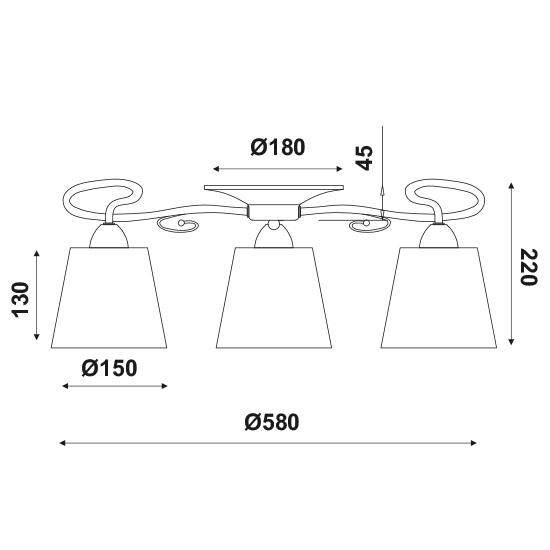 ΟΡΟΦΗΣ Φ/Σ 3ΧΕ14 ΜΕΤΑΛΛΙΚΟ ΣΑΤΙΝΕ ΝΙΚΕΛ+ΑΜΠΑΖΟΥΡ Φ58ΧΗ22CM