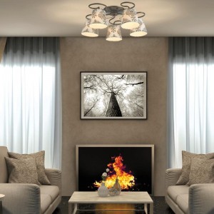 ΟΡΟΦΗΣ Φ/Σ 5ΧΕ14 ΜΕΤΑΛΛΙΚΟ ΜΑΥΡΟ-ΧΡΥΣΟ+ΑΜΠΑΖΟΥΡ Φ58ΧΗ22CM