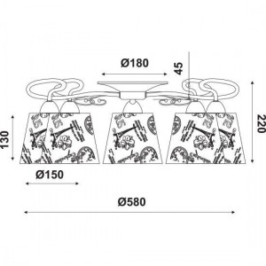 ΟΡΟΦΗΣ Φ/Σ 5ΧΕ14 ΜΕΤΑΛΛΙΚΟ ΛΕΥΚΟ-ΧΡΥΣΟ+ΑΜΠΑΖΟΥΡ Φ58ΧΗ22CM