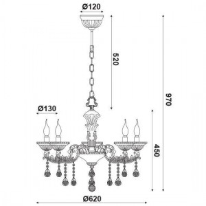 CINDY ΚΡΕΜΑΣΤΟ ΦΩΤΙΣΤΙΚΟ 5ΦΩΤΟ ΜΕΤΑΛΛΟ/ ΚΡΥΣΤΑΛΛΟ ΧΡΥΣΟ/ΔΙΑΦΑΝΟ Φ62xΗ97cm