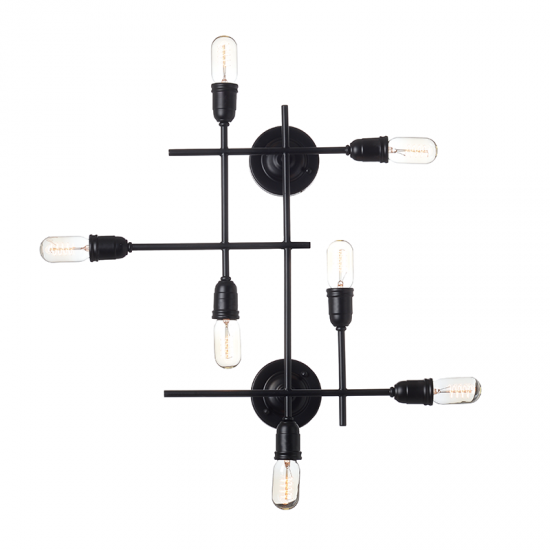 SPIDER ΦΩΤΙΣΤΙΚΟ ΟΡΟΦΗΣ/ΕΠΙΤΟΙΧΙΟ 4ΦΩΤΟ ΜΕΤΑΛΛΙΚΟ ΜΑΥΡΟ 82x75x15CM