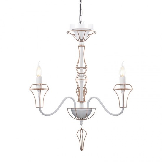 CANDLE ΚΡΕΜΑΣΤΟ ΦΩΤΙΣΤΙΚΟ 3ΦΩΤΟ ΜΕΤΑΛΛΟ ΛΕΥΚΟ/ΧΡΥΣΟ Φ55xΗ109cm