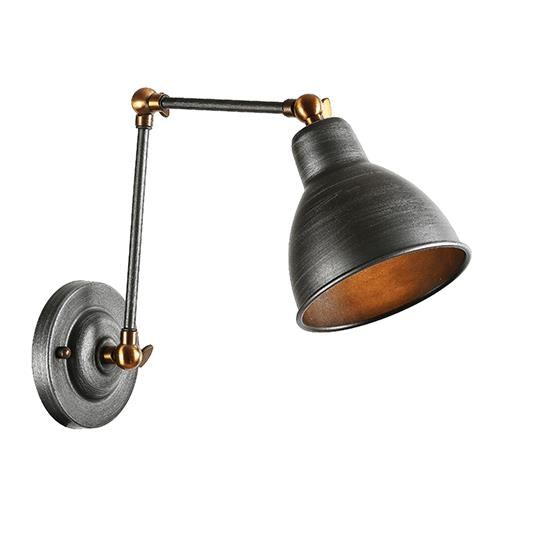 ΕΠΙΤΟΙΧΟ Φ/Σ 1ΧΕ27 ΜΕΤΑΛΛΙΚΟ ΜΑΥΡΟ-ΑΣΗΜΙ ΒΡΑΧΙΟΝΑΣ Φ15Χ39CM