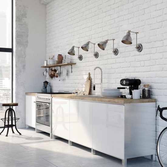 ΕΠΙΤΟΙΧΟ Φ/Σ 1ΧΕ27 ΜΕΤΑΛΛΙΚΟ ΜΑΥΡΟ-ΑΣΗΜΙ ΒΡΑΧΙΟΝΑΣ Φ15Χ39CM