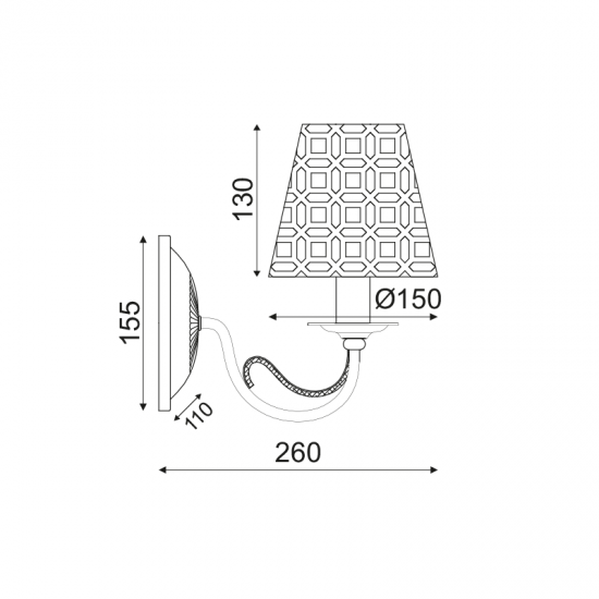 PRIMA ΕΠΙΤΟΙΧΙΟ ΦΩΤΙΣΤΙΚΟ 1ΦΩΤΟ ΜΕΤΑΛΛΟ ΧΑΛΚΙΝΟ 25x15x26cm