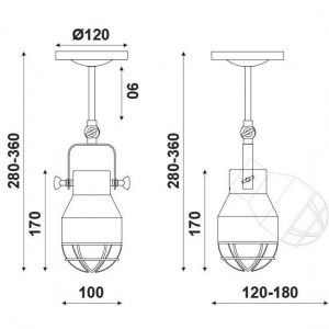 ΟΡΟΦΗΣ Φ/Σ 1ΧΕ27 ΜΕΤΑΛΛΙΚΟ ΛΕΥΚΟ ΠΛΕΓΜΑ ΑΣΗΜΙ Φ10XH36cm
