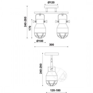 ΟΡΟΦΗΣ Φ/Σ 2ΧΕ27 ΜΕΤΑΛΛΙΚΟ ΛΕΥΚΟ ΠΛΕΓΜΑ ΑΣΗΜΙ Φ10Χ30XH28cm 
