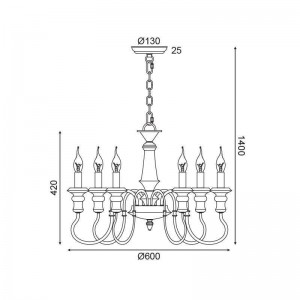 ΚΡΕΜΑΣΤΟ Φ/Σ 6ΧΕ14 ΑΝΤΙΚΕ/ΣΚΟΥΡΙΑ ΜΕΤΑΛΛΙΚΟ D60XH150CM