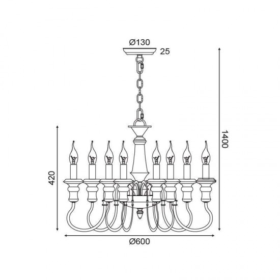ΚΡΕΜΑΣΤΟ Φ/Σ 8ΧΕ14 ΑΝΤΙΚΕ/ΣΚΟΥΡΙΑ ΜΕΤΑΛΛΙΚΟ D60XH150CM