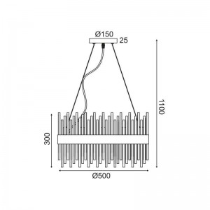 SANTE ΚΡΕΜΑΣΤΟ ΦΩΤΙΣΤΙΚΟ 12ΦΩΤΟ ΜΕΤΑΛΛΟ/ΚΡΥΣΤΑΛΛΟ ΧΡΥΣΟ D50xH100cm