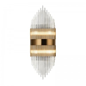 SANTE ΕΠΙΤΟΙΧΙΟ ΦΩΤΙΣΤΙΚΟ 4ΦΩΤΟ ΜΕΤΑΛΛΟ/ΚΡΥΣΤΑΛΛΟ ΧΡΥΣΟ 20x11xH54cm