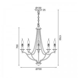 ΚΡΕΜΑΣΤΟ Φ/Σ 5ΧΕ14 ΑΝΤΙΚΕ/ΣΚΟΥΡΙΑ ΜΕΤΑΛΛΙΚΟ D70XH175CM