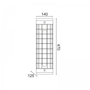 TRYPA ΕΠΙΤΟΙΧΙΟ ΦΩΤΙΣΤΙΚΟ 1ΦΩΤΟ ΜΕΤΑΛΛΟ ΜΑΥΡΟ 14x13xH47cm
