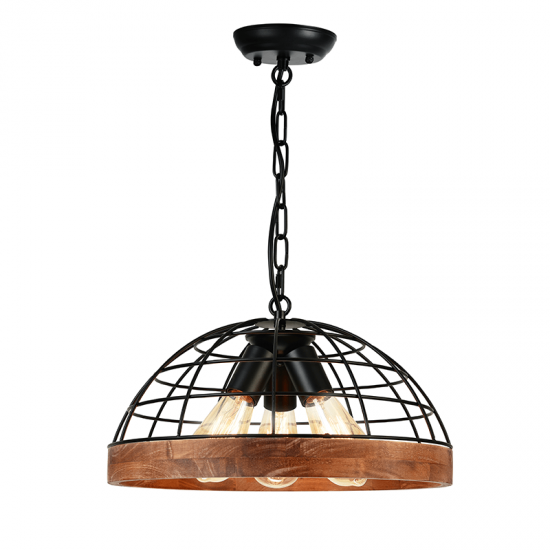 TRYPA ΚΡΕΜΑΣΤΟ ΦΩΤΙΣΤΙΚΟ 3ΦΩΤΟ ΜΕΤΑΛΛΟ ΜΑΥΡΟ D40xH120cm