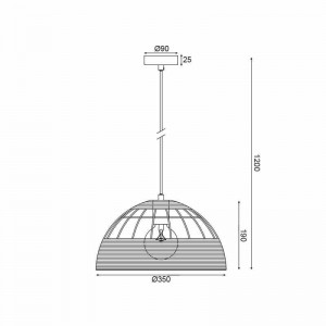 ΚΡΕΜΑΣΤΟ Φ/Σ 1ΧΕ27 ΡΑΤΑΝ+ΛΕΥΚΟ ΜΕΤΑΛΛΟ D35XH120CM