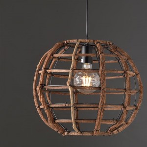 ΚΡΕΜΑΣΤΟ Φ/Σ 1ΧΕ27 ΞΥΛΟ & ΜΑΥΡΟ ΜΕΤΑΛΛΟ Φ38ΧΗ120CM