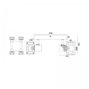ΟΡΟΦΗΣ Φ/Σ 4ΧΕ14 ΞΥΛΟ+ΛΕΥΚΟ ΜΕΤΑΛΛΟ 24Χ24Χ14CM 