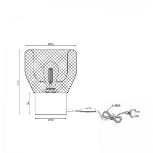 ΕΠΙΤΡΑΠΕΖΙΟ Φ/Σ 1ΧΕ27 ΦΕΛΛΟΣ+ΜΑΥΡΟ ΜΕΤΑΛΛΟ D22XH27CM