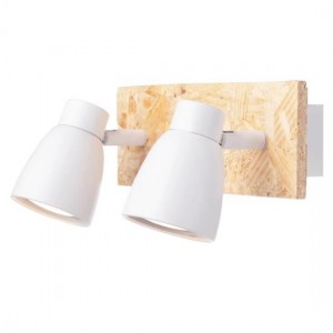 ΕΠΙΤΟΙΧΟ Φ/Σ 2ΧGU10 ΜΕΤΑΛΛΙΚΟ ΛΕΥΚΟ+ΞΥΛΟ 12,4X24X8,7CM MIYAGI