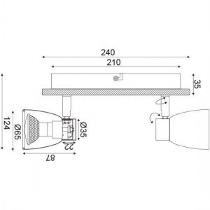 ΕΠΙΤΟΙΧΟ Φ/Σ 2ΧGU10 ΜΕΤΑΛΛΙΚΟ ΛΕΥΚΟ+ΞΥΛΟ 12,4X24X8,7CM MIYAGI