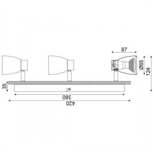 ΕΠΙΤΟΙΧΟ Φ/Σ 3ΧGU10 ΜΕΤΑΛΛΙΚΟ ΛΕΥΚΟ+ΞΥΛΟ 12,4X42X8,7CM 