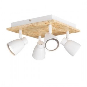 ΟΡΟΦΗΣ Φ/Σ 4ΧGU10 ΜΕΤΑΛΛΙΚΟ ΛΕΥΚΟ+ΞΥΛΟ 12,4X25Χ25CM