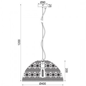 ΚΡΕΜΑΣΤΟ Φ/Σ 1ΧΕ27 ΛΕΥΚΟ ΥΦΑΣΜΑ & ΜΕΤΑΛΛΟ Φ40ΧΗ120CM