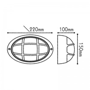 ΠΛΑΦΟΝΙΕΡΑ Φ22 ΟΒΑΛ Νο5072 ΜΑΥΡΗ