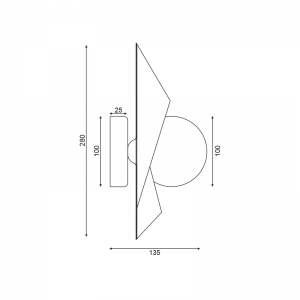 AMMOS ΜΟΝΟΦΩΤΗ ΑΠΛΙΚΑ ΜΕΤΑΛΛΟ ΧΡΥΣΟ 16x14x28CM