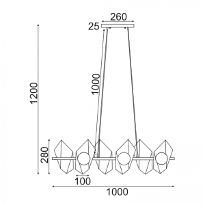 AMMOS ΚΡΕΜΑΣΤΟ 6ΦΩΤΟ ΦΩΤΙΣΤΙΚΟ ΡΑΓΑ ΜΕΤΑΛΛΟ ΧΡΥΣΟ 100x26xΗ120CM