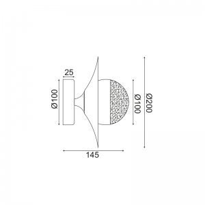 CALMA ΕΠΙΤΟΙΧΙΟ ΦΩΤΙΣΤΙΚΟ 1ΦΩΤΟ ΜΕΤΑΛΛΟ ΧΑΛΚΙΝΟ D20x15cm