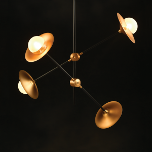 KLIO ΚΡΕΜΑΣΤΟ 4ΦΩΤΟ ΦΩΤΙΣΤΙΚΟ ΜΕΤΑΛΛΟ ΧΡΥΣΟ 85x81xΗ67CM