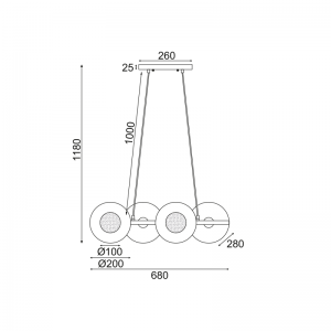 KLIO ΚΡΕΜΑΣΤΟ 4ΦΩΤΟ ΦΩΤΙΣΤΙΚΟ ΡΑΓΑ ΜΕΤΑΛΛΟ ΧΡΥΣΟ 68x27xΗ118CM