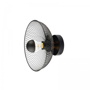 OMIROS ΕΠΙΤΟΙΧΙΟ ΦΩΤΙΣΤΙΚΟ 1ΦΩΤΟ ΜΕΤΑΛΛΟ ΜΑΥΡΟ D24x12cm