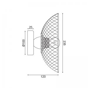 OMIROS ΕΠΙΤΟΙΧΙΟ ΦΩΤΙΣΤΙΚΟ 1ΦΩΤΟ ΜΕΤΑΛΛΟ ΜΑΥΡΟ D24x12cm