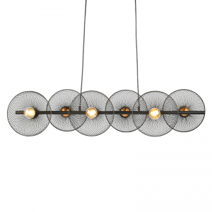 OMIROS ΚΡΕΜΑΣΤΟ ΦΩΤΙΣΤΙΚΟ 6ΦΩΤΟ ΡΑΓΑ ΜΕΤΑΛΛΟ ΜΑΥΡΟ 103x35xΗ119cm