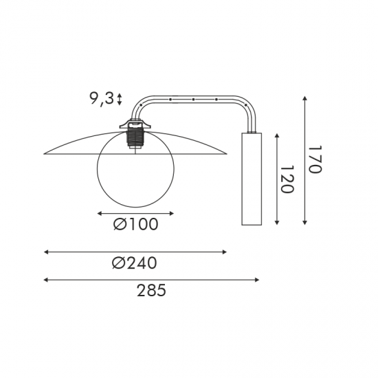 SHAKE ΕΠΙΤΟΙΧΙΟ ΦΩΤΙΣΤΙΚΟ ΜΟΝΟΦΩΤΟ ΜΕΤΑΛΛΟ ΛΕΥΚΟ 28,5x17cm