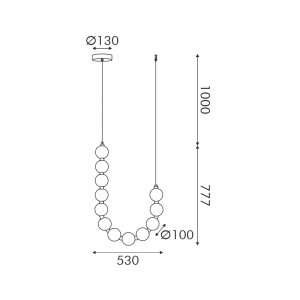 ARTEMIS ΚΡΕΜΑΣΤΟ ΦΩΤΙΣΤΙΚΟ LED ΑΚΡΥΛΙΚΟ ΑΛΟΥΜΙΝΙΟΥ ΧΡΥΣΟ 53x177,7cm
