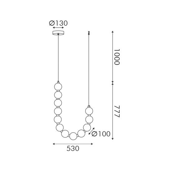 ARTEMIS ΚΡΕΜΑΣΤΟ ΦΩΤΙΣΤΙΚΟ LED ΑΚΡΥΛΙΚΟ ΑΛΟΥΜΙΝΙΟΥ ΧΡΥΣΟ 53x177,7cm